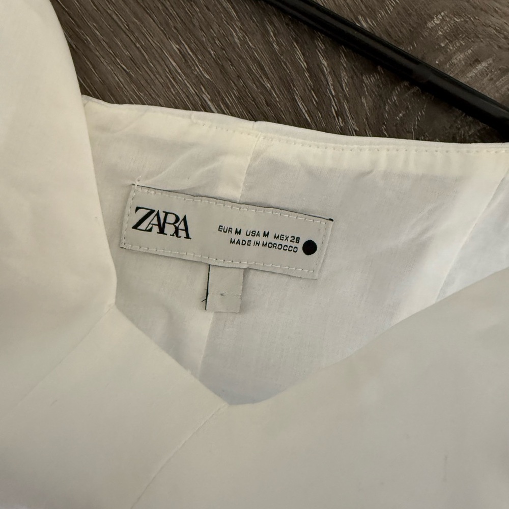 Zara White Peplum Cropped Tank Top - Picture 5 of 5